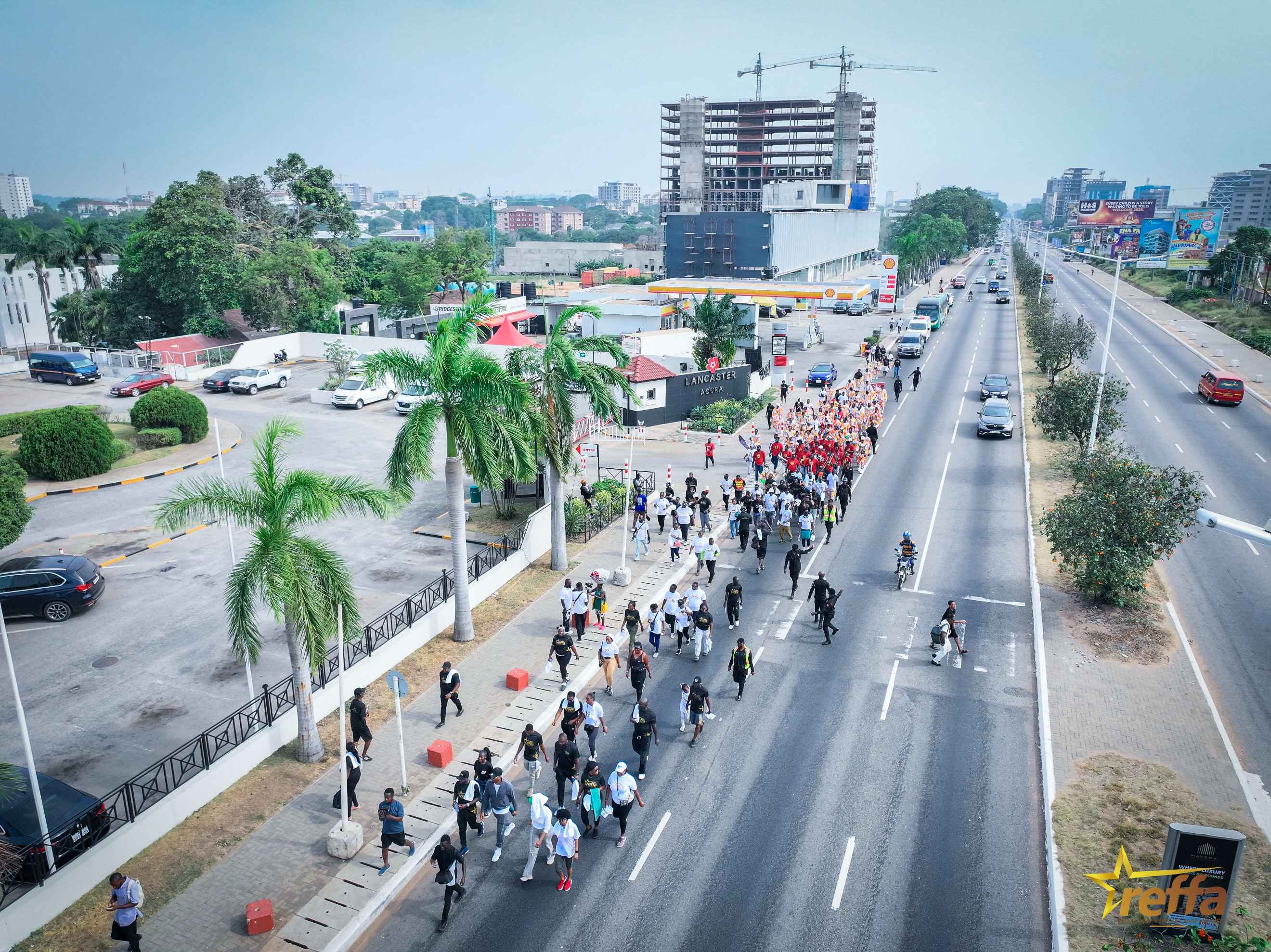 Walkers along the route